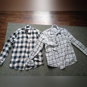 PREOWNED 2 Pair Of Sonoma Button Down Plaid Shirts